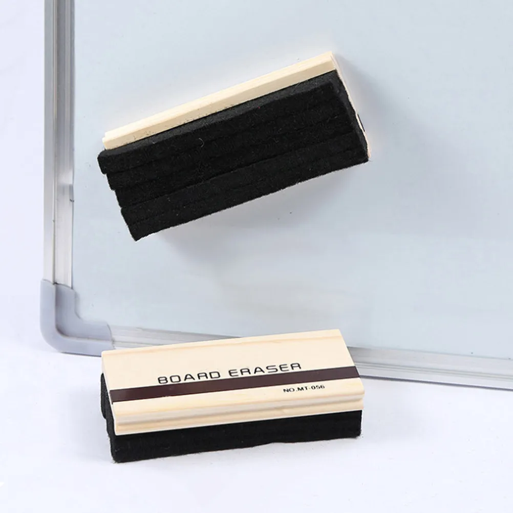 3Pcs Blackboard Eraser Magnetic Chalkboard Cleaner Felt Wood Easy Carry Store Dust-Free for Classroom Office Home