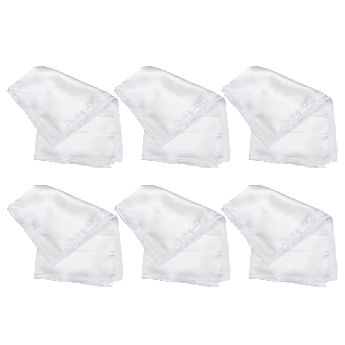 

6 Pcs Linen Napkins Tableware Pad Solid Color Cloth Square Placemat White Flatware