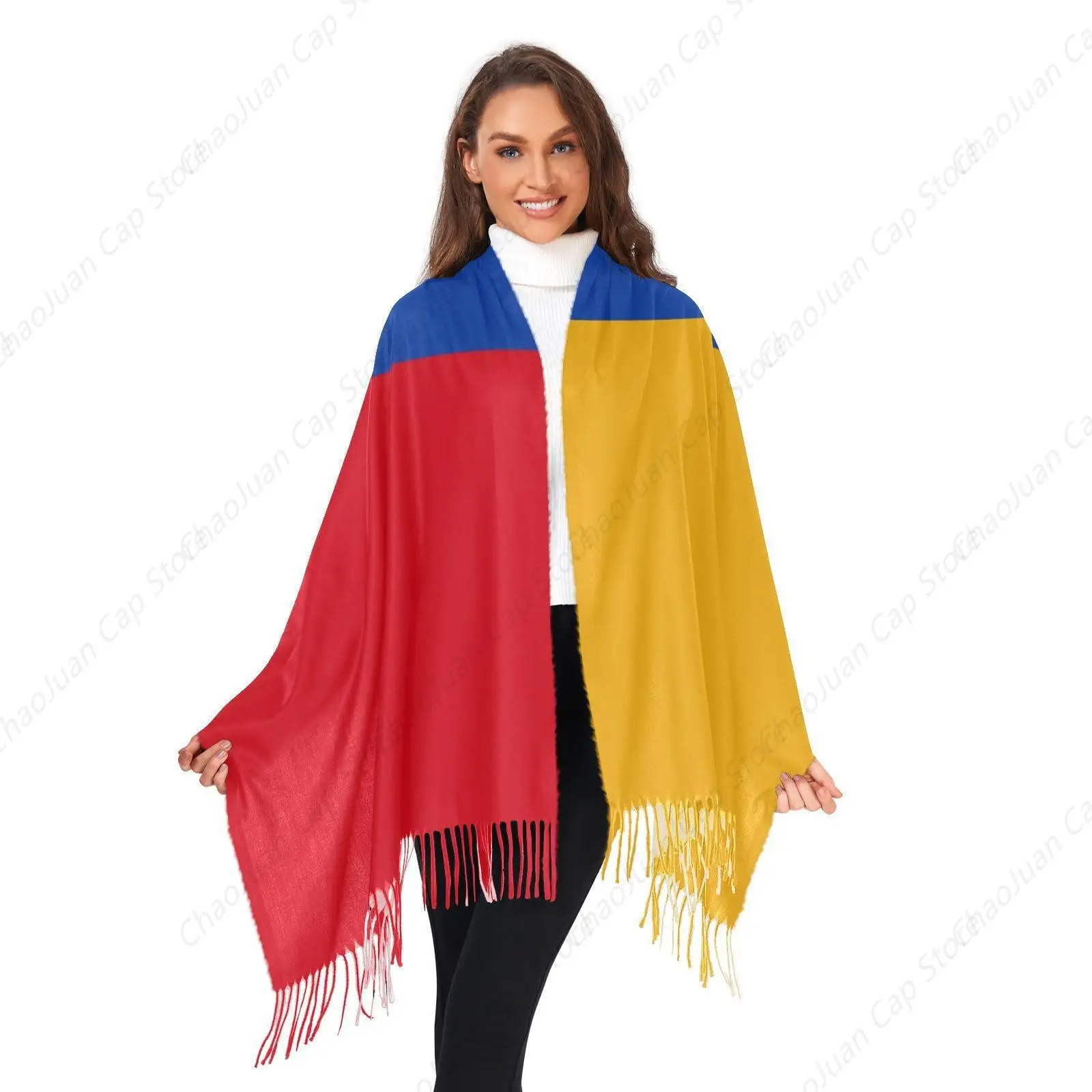 

Женский шарф, шаль, кашемировые шарфы, модный мягкий зимний теплый большой шарф с кисточкой