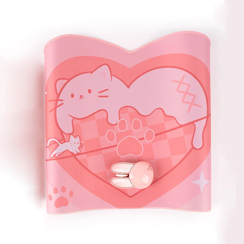 Xxl-パステルカラーのゲーム用マウスパッド,かわいいピンクの猫,デスクトップ,ラップトップ,デスクアクセサリー