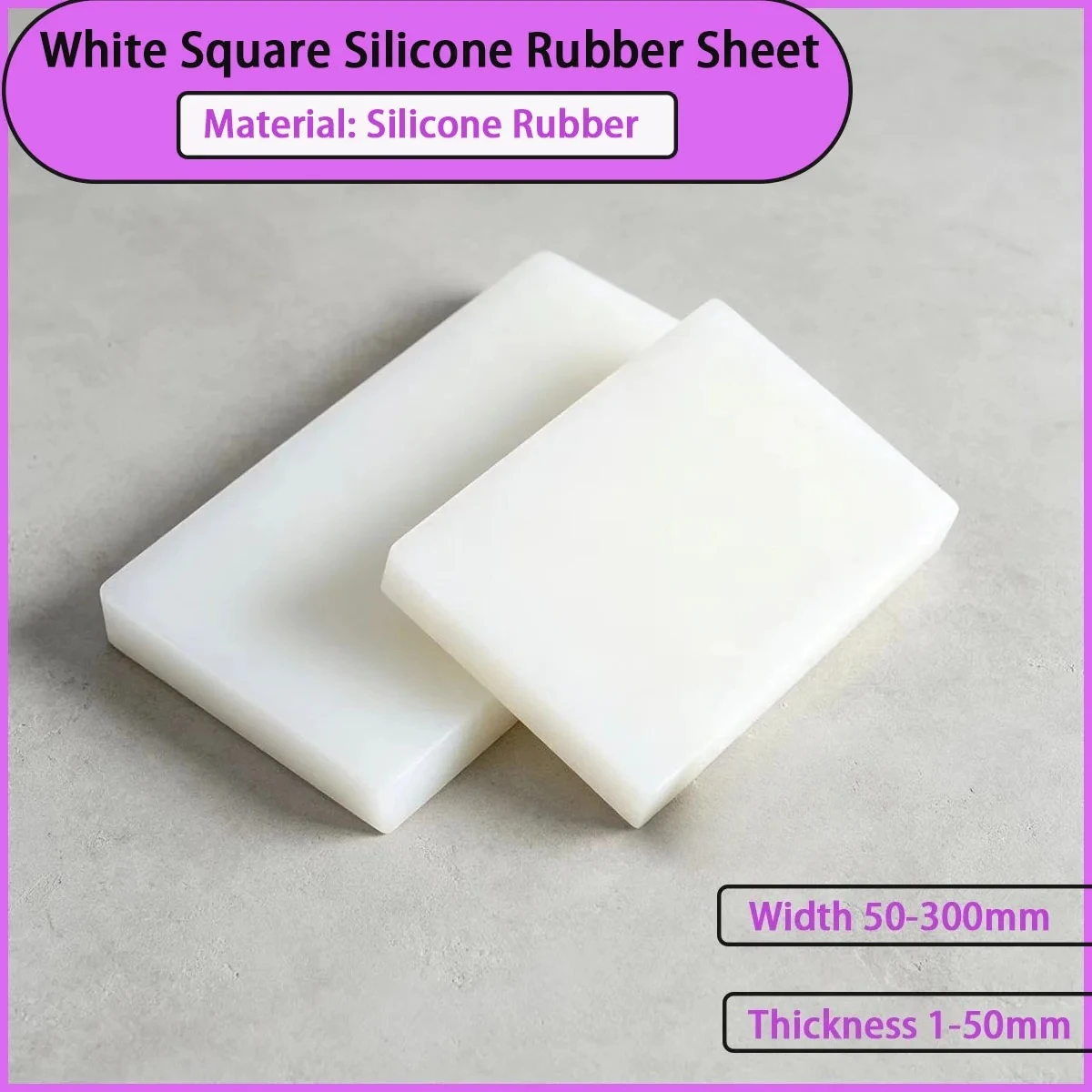 

1-50mm thick white square silicone rubber sheet is used for sealing gasket height, electrical insulation, kitchenware gasket,etc