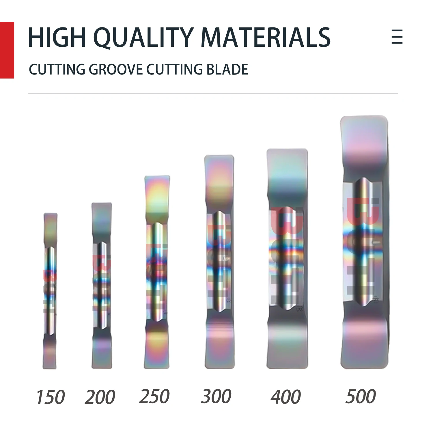 MGGN150/200/300/400/500-JM TF618 DESKAR Original Seven Color Quenched Steel Ultra Hard Wear-Resistant Lathe Cutting Groove Blade