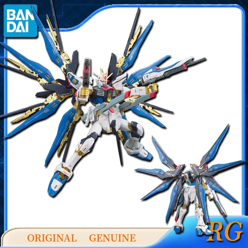 Bandai Original GUNDAM RG STRIKE FREEDOM GUNDAM Figurki akcji z anime Zabawki dla chłopców Dziewczynki Prezent dla dzieci Model kolekcjonerski Ozdoby