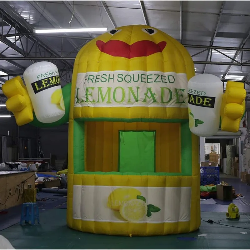 SAYOK Inflatable Lemonade Booth Stand Giant Lemonade Concession Stand Drink Tent Booth for Summer Business Event Advertising