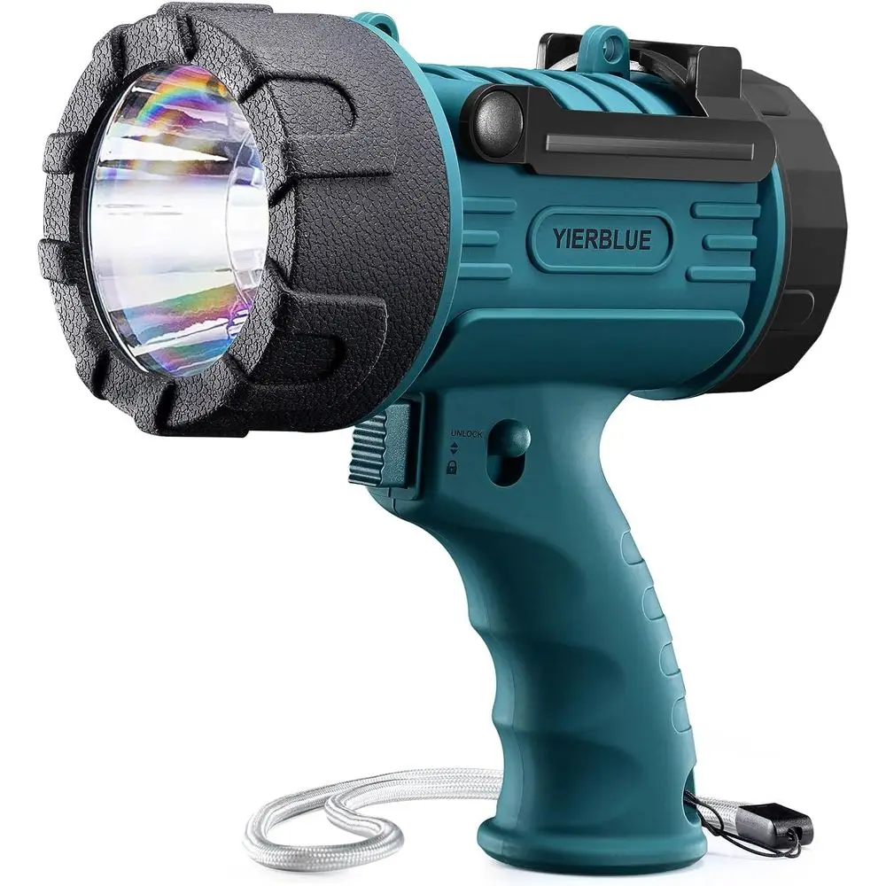 Linterna Recargable Resistente al Agua IP67 con LED de 200,000 Lúmenes, 12 Horas de Duración, Linterna de Mano Resistente a Impactos con F