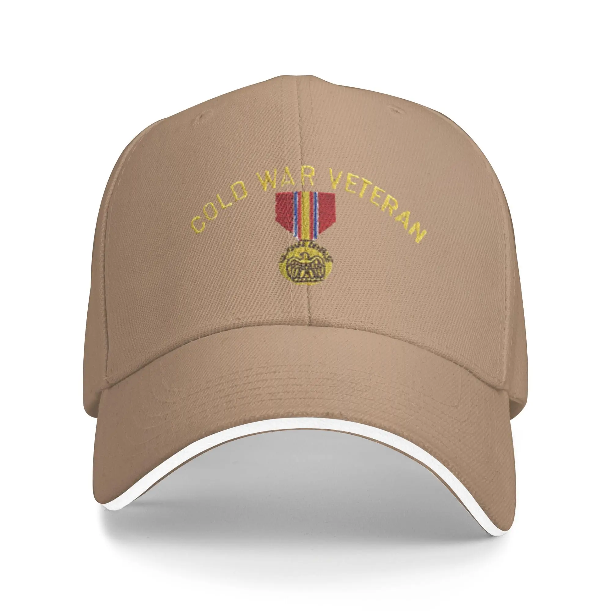 Gorra de béisbol clásica Unisex, gorro de sándwich liso, ajustable, Natural, veterano de la guerra fría