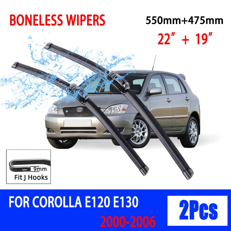 For Toyota Corolla E120 E130 2000-2006 Car Wiper U-type Soft Rubber Boneless Wiper HD Quiet Durable Automotive Wiper 22\