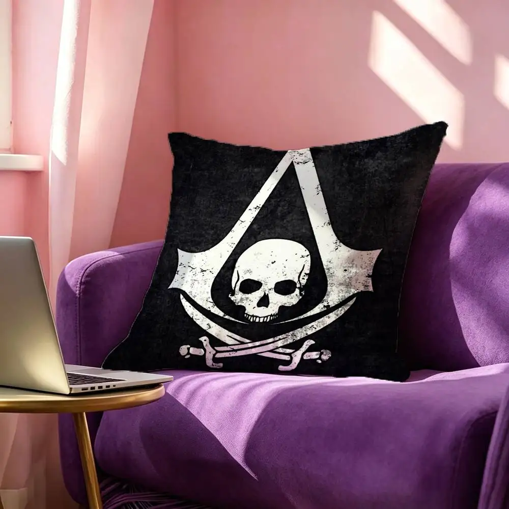 LOGO A-Assassins-Creed Square Double-Sided printed Pillow Case Bedroom Bedside Pillow Sofa Cushion Cover