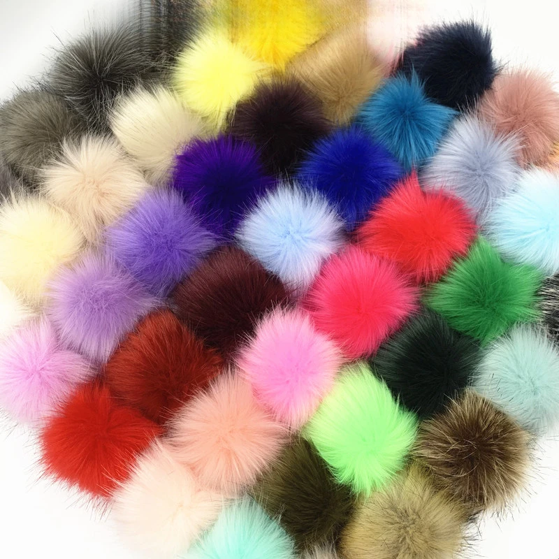 10cm Fox Color Raccoon Imitation Wool Artificial Fake Fur Ball Pompons Diy Hat Pendant