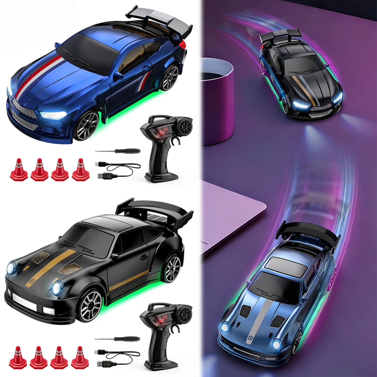 

Mini Remote Control Car Mini Rc-Drift Car 2.4GHz Stunt Drifting RC-Toys High-Torque Motor USB Rechargeable Racing for Kids