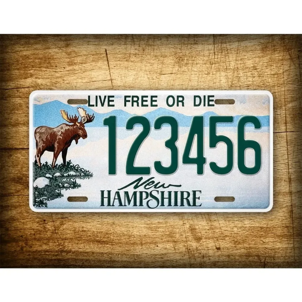 New Hampshire Live Free Or Die Metal License Plate Car Emblem Waterproof Outdoor Decor