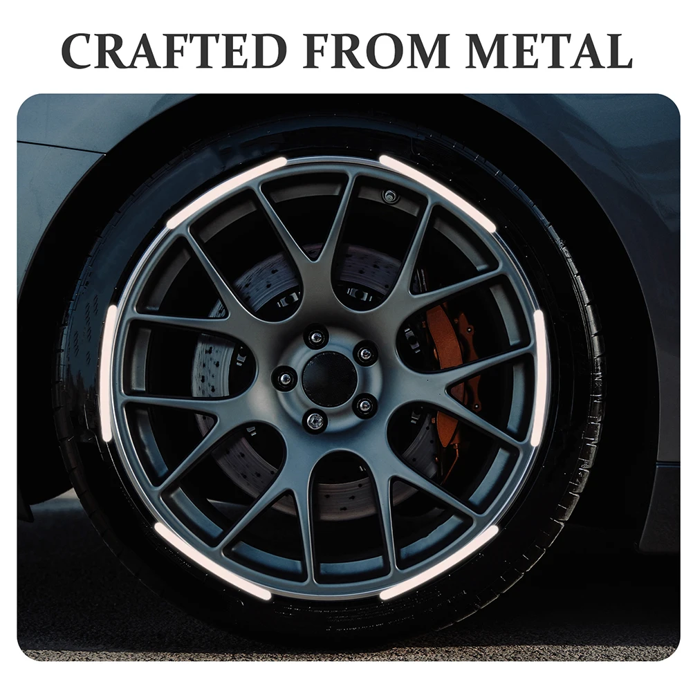 

100pcs Night Wheel Reflective Sticker Car Stickers Reflective Wheel Rim Decals for Cars Bikes Tire Strips Visible Safe Driving