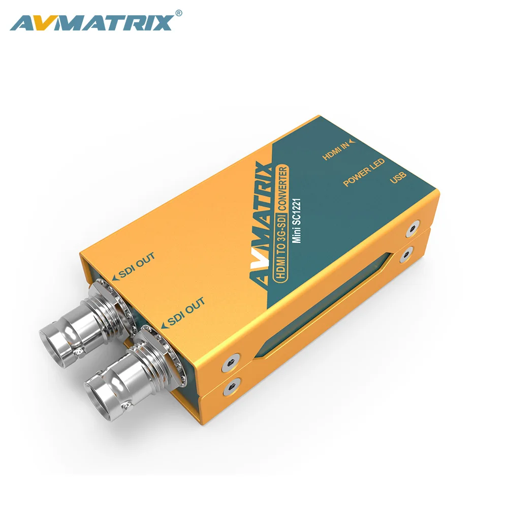 2026 AVMATRIX Mini SC1221 HDMI to 3G-SDI Dual Output 1080P 60Hz Portable Signal Broadcast HDMI to SDI Converter