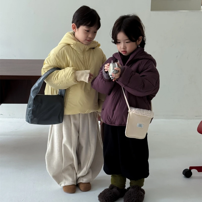 2025 خريف/شتاء جديد سميك الربط سكين منحني وسراويل مخملية متعددة الاستخدامات دافئة بلون واحد #1