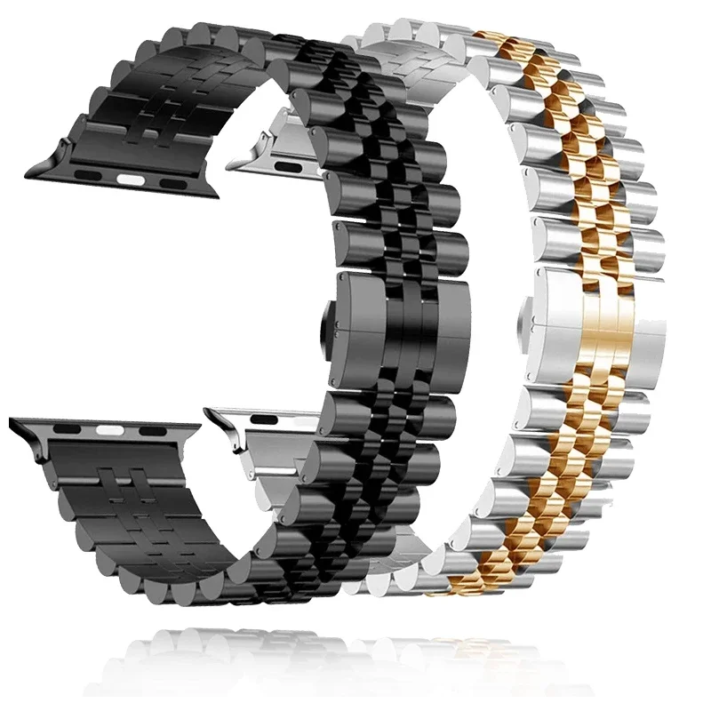 애플 워치용 메탈 스틸 스트랩, 울트라 밴드, 49mm, 44mm, 46mm, 42mm, 워치 스트랩, 아이워치 시리즈 10, 9, 8, 7, 6, SE, 5, 4, 45mm, 41mm