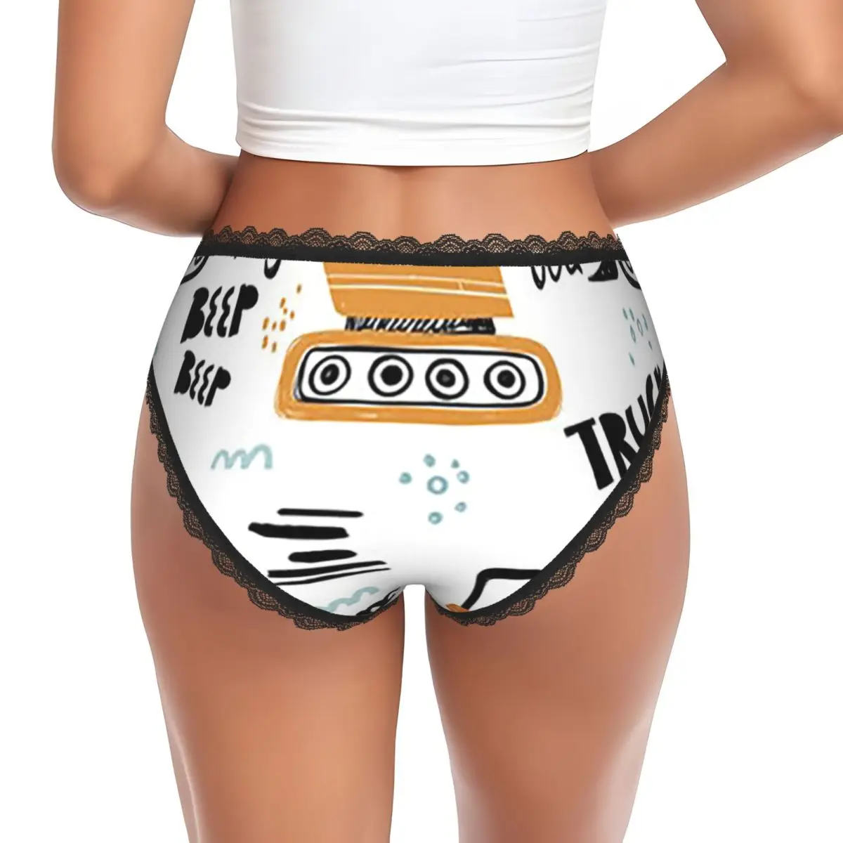 Custom Cartoon Truck Panties Briefs Women's Comfort Briefs Underwear Breathable Female Underpants