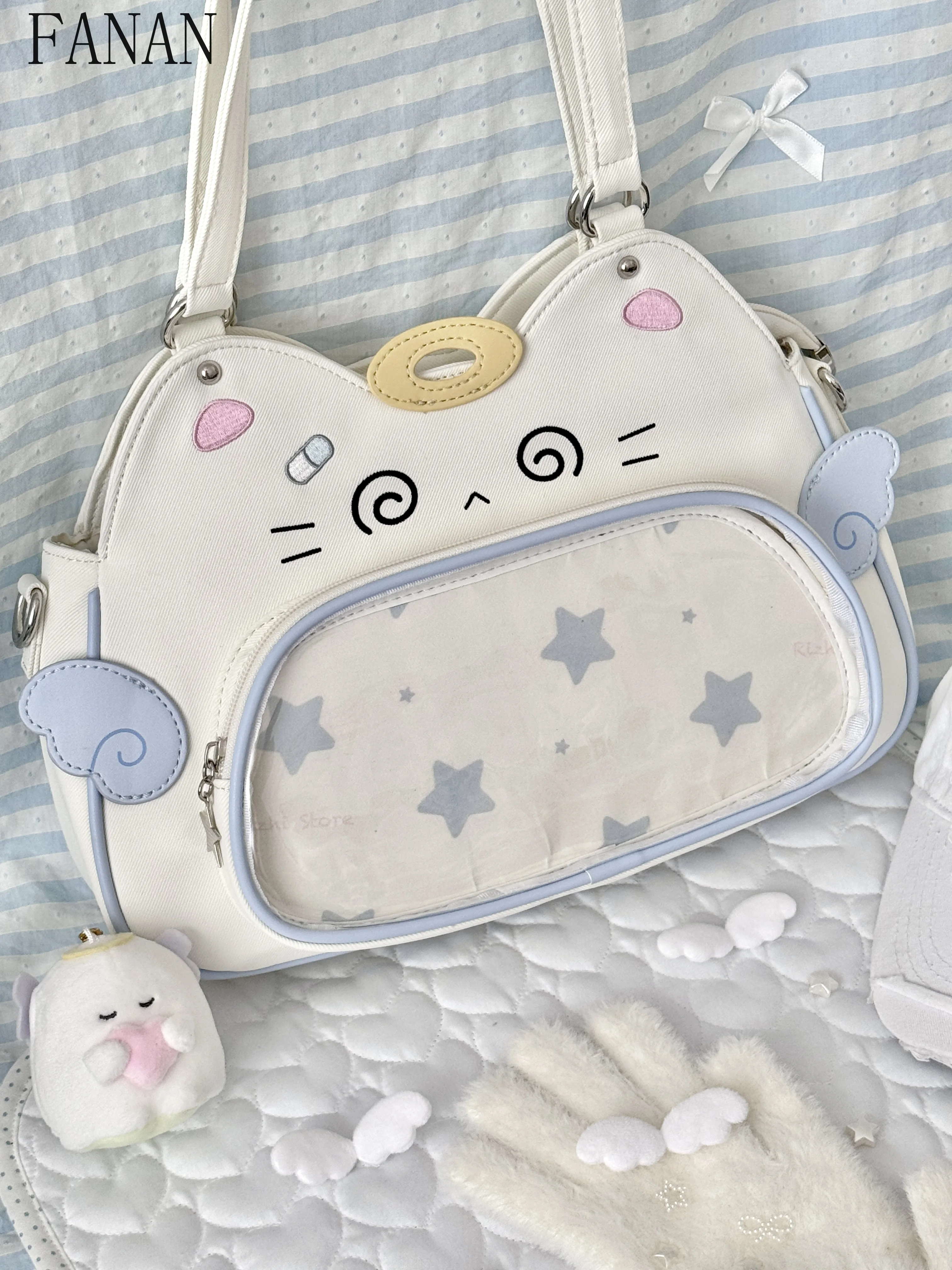 

Sweet Large Capacity Shoulder Bags Girl Crossbody Bag Japanese Style Cute Student Fashion 2025 New Kawaii Handbags for Women