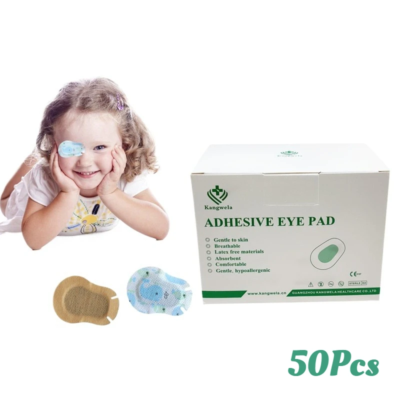 

50Pcs Cartoon Breathable Eye Patch Sterile Self Adhesive Kids Amblyopia Correction Medical Occlusion Therapy Bandages Pack
