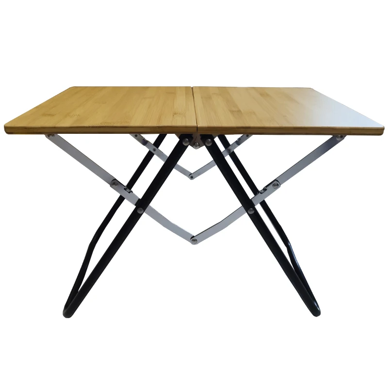 Outdoor Bamboo Folding Table Portable Lightweight Aluminum Alloy Folding Desk Outdoor Camping Picnic Table