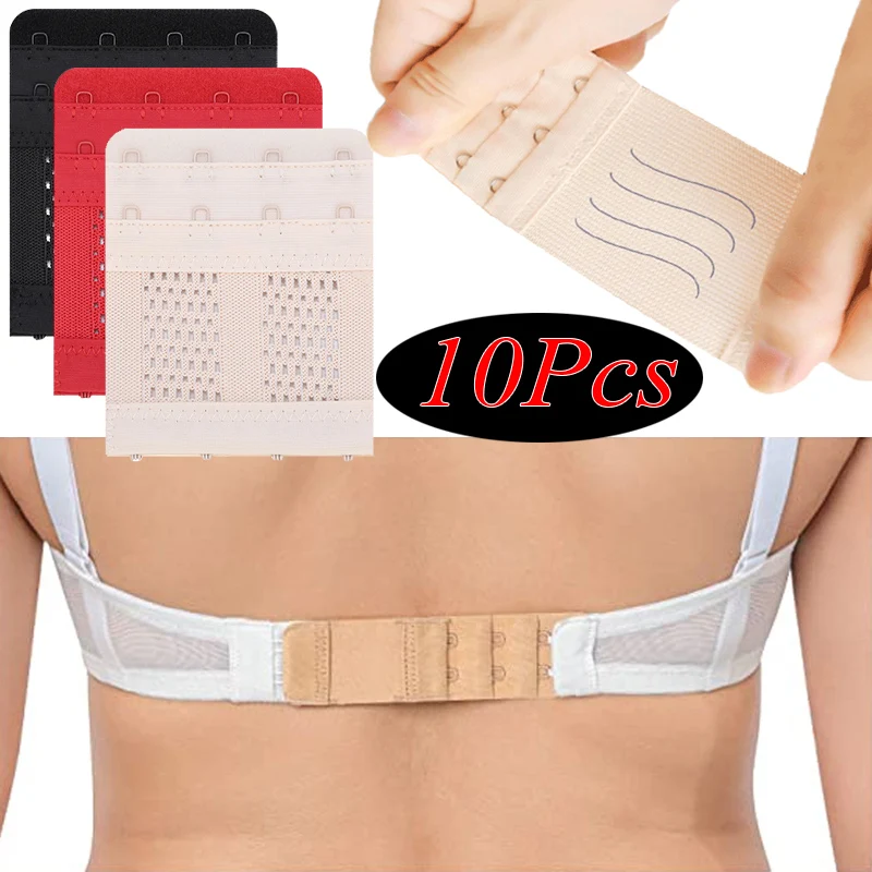 

10Pcs 4Hook Bra Extender for Women's Elastic Bra Extension Strap Hook Clip Ladies Adjustable Belt Buckle Intimates Accessories