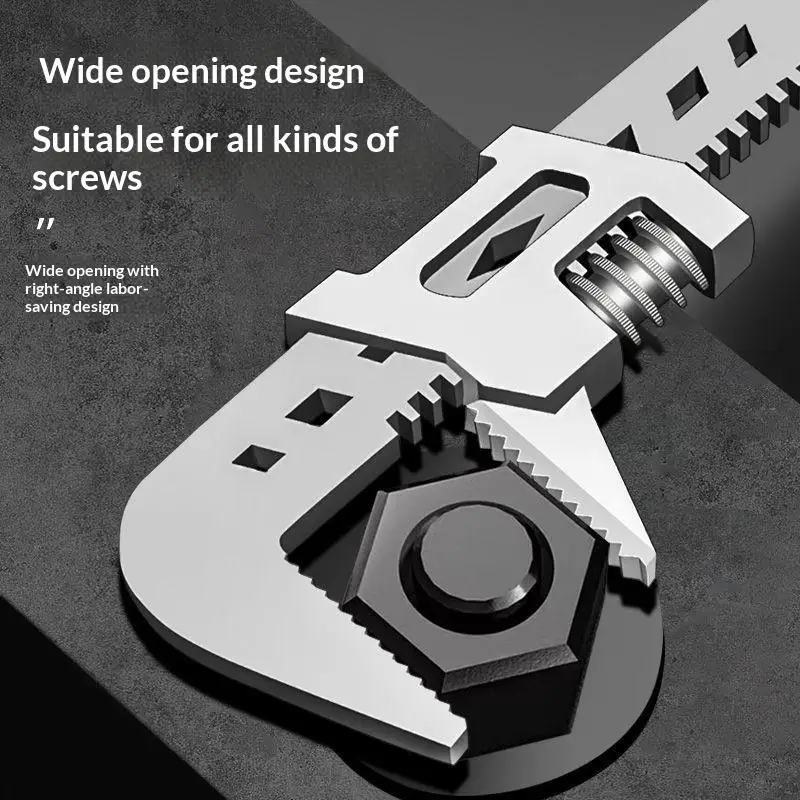 ~1pc F-type Right Angle Wrench Adjustable Spanner Pipe Wrenches Wide Jaw Opening Wrench F Type Wrench Movable