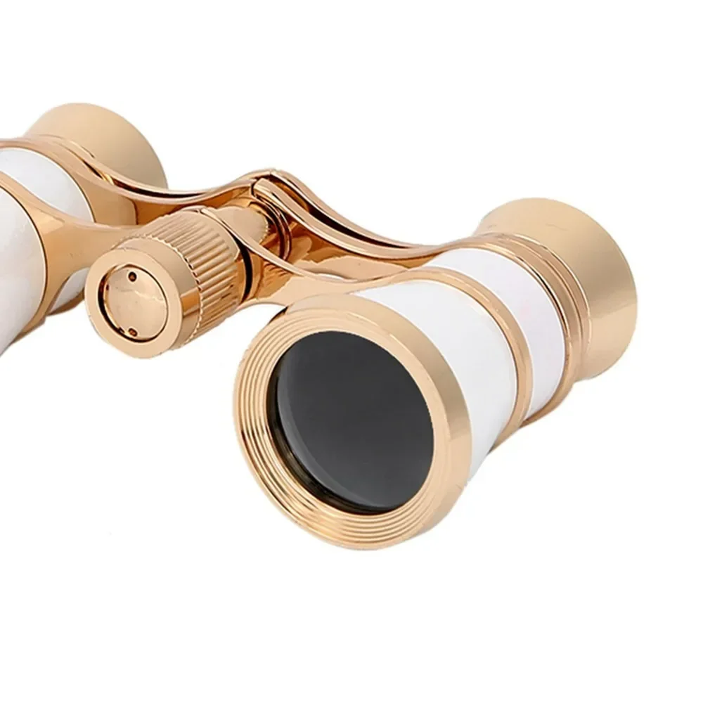 3X25 Opera Binocular Telescope Theater Portable for Women Girls Children White