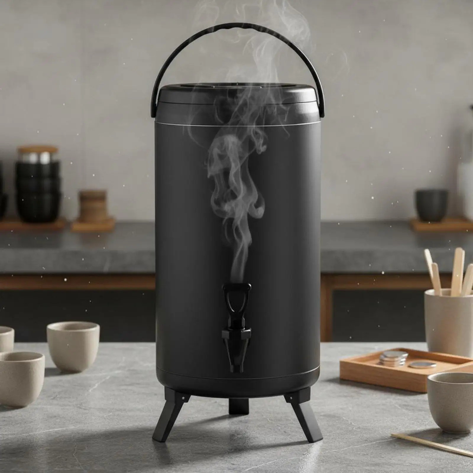 Commercial Insulated Beverage Bucket Large Thermal Drink Dispenser Stainless Steel with Tripod Legs for Catering