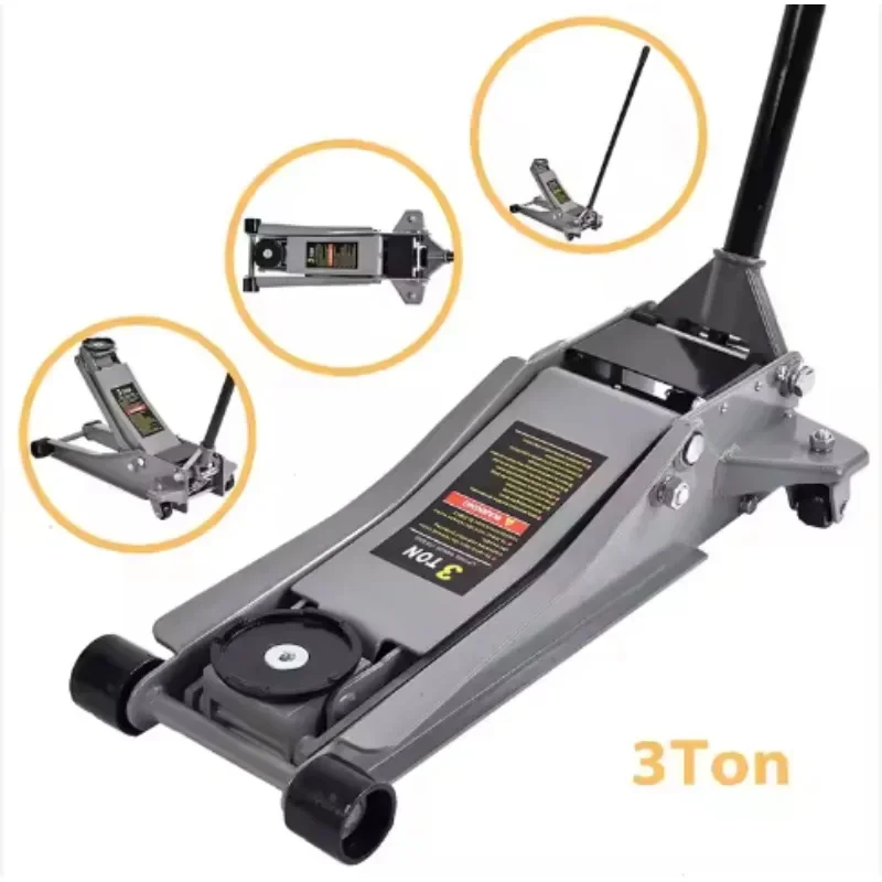Por Low profile 3 ton Floor Jack Hydraulic Lifting Car Jack Double tool