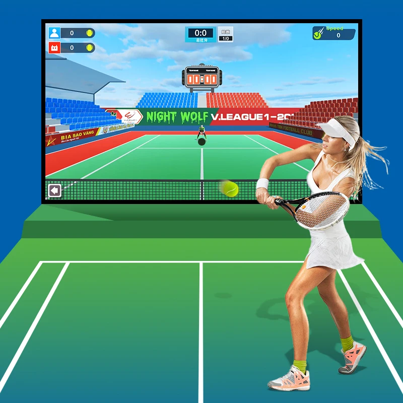 AR Football Tennis Sport Simulator Indoor Projection Game for Home School Mall Entertainment Steel Educational Home School Tool
