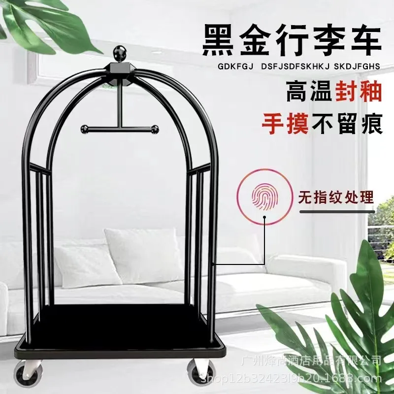 Carro de equipaje de acero inoxidable, carrito de concierto, carrito de mano con plataforma plana, carro de equipaje de hotel de alta resistencia para hoteles y aeropuertos