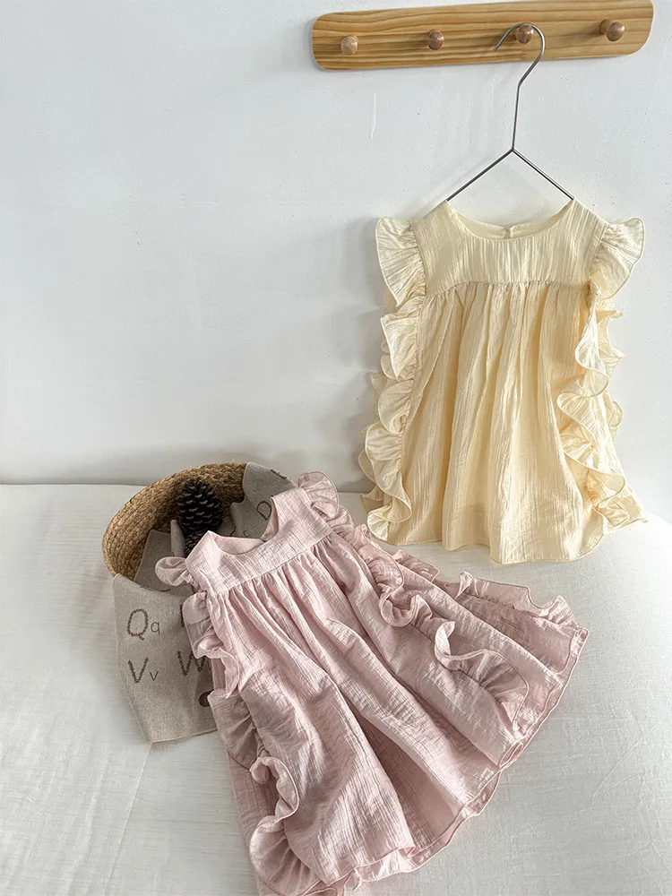 

Internet Celebrity Dress2025New Children's Girls' Versatile Pastoral Lace Dress