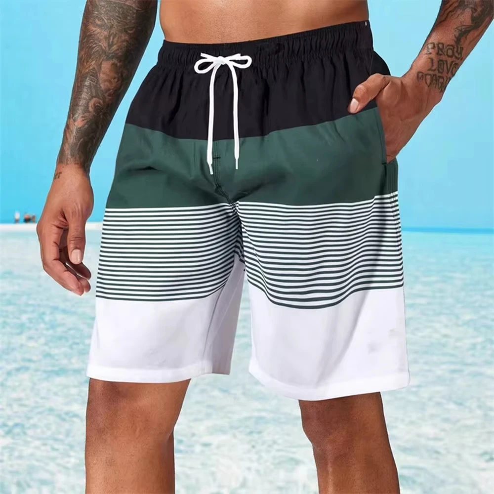 Fashion Classic Stripe Beach Shorts Quick Dry Breathable Sport Short Pants Men Women Loose Casual Trend Thin Vacation Shorts