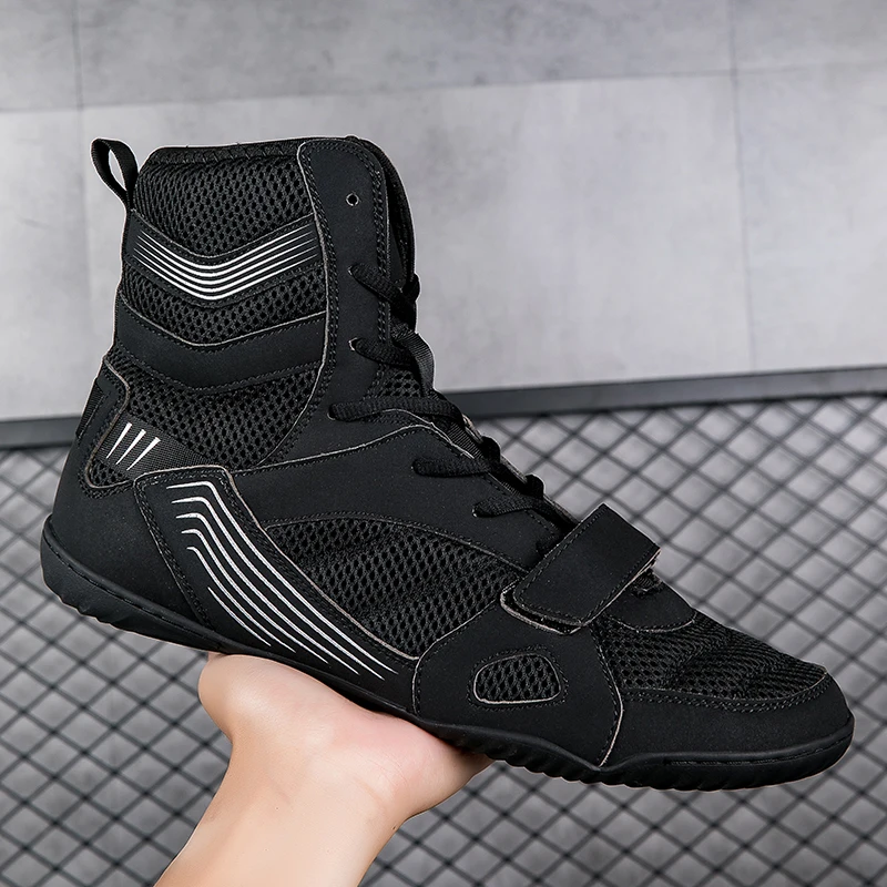 Men Boxing Shoes Breathable High Top Comfortable Struggle Professional Male Top Quality Judo Non-Slip Big Size Wrestling Shoes
