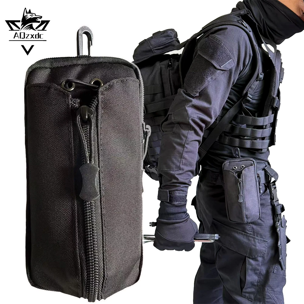 

Molle Tactical Waist Pack Airsoft Multi-Function Walkie-Talkie Water Bottle Tool Pouch Vest Accessory Bag for Hunting Shooting