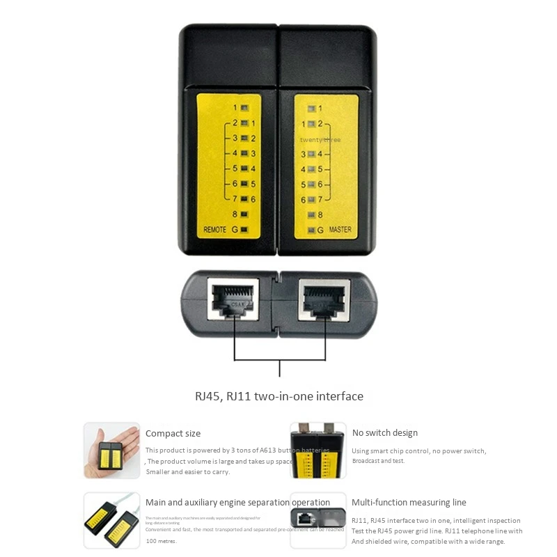 RJ45 RJ11 Network Cable Tester Smart Mini Telephone Wire Tracker Multifunction Line Detector