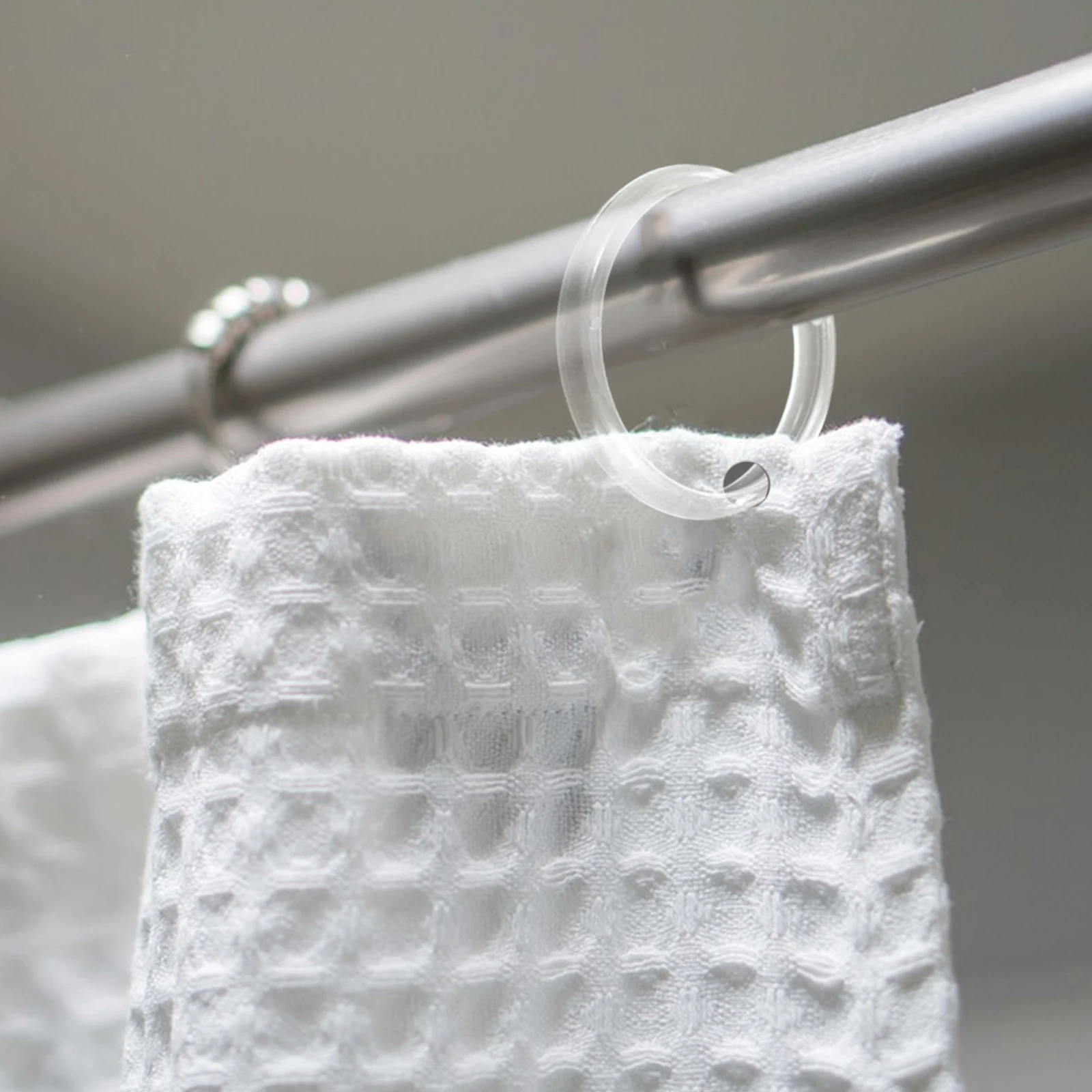 

12 Pcs Shower Curtain Hook Drape Loops Ring Bathroom Hooks Clear Plastic Rings Sheer Curtains Accessories Large
