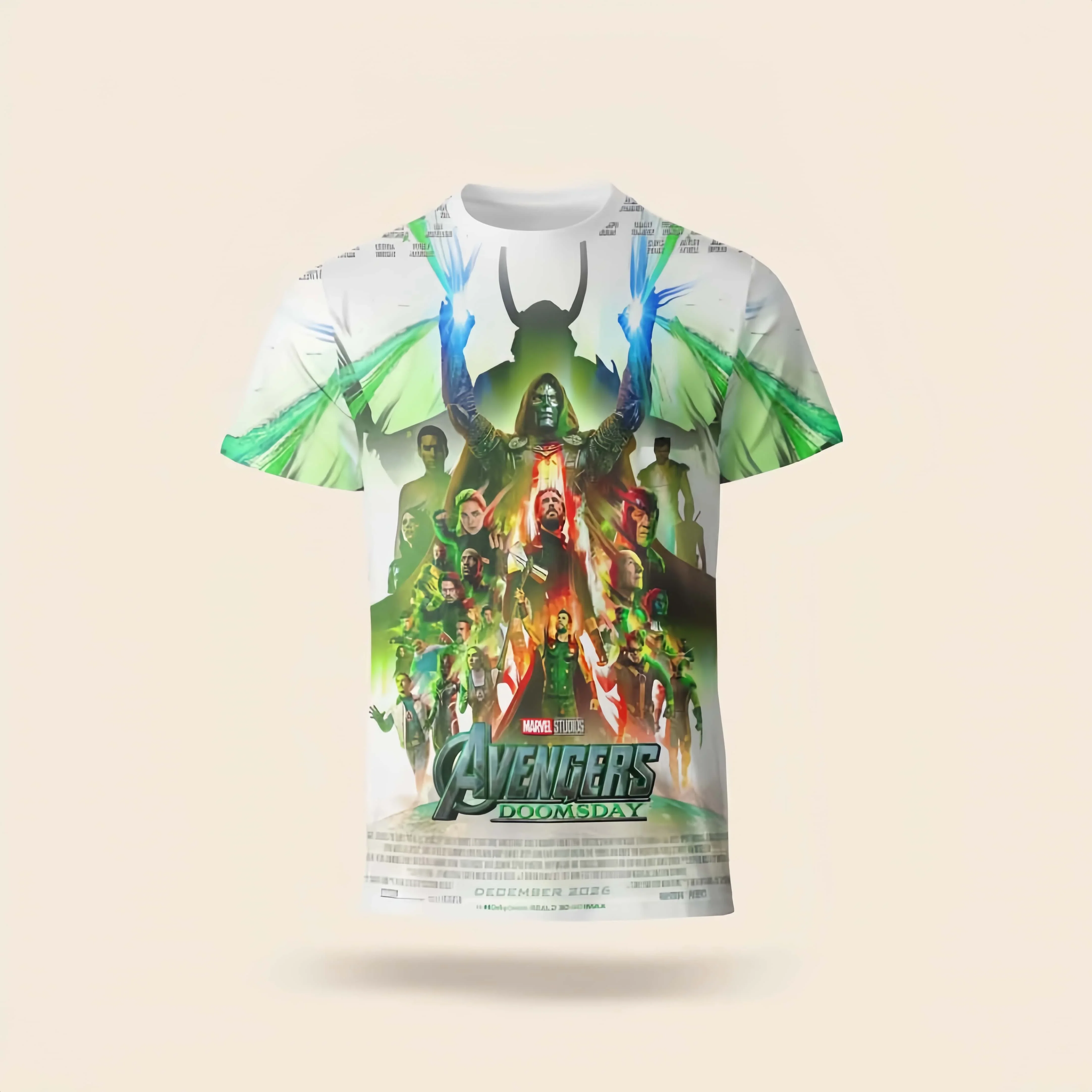 Neue Maske, gleiche Aufgabe, Avengers: Doomsday, Robert Downey Jr. als Doctor Doom, 3D-T-Shirt, atmungsaktives Sportshirt für Herren, Sommer, Fan-Top. – Detail 3