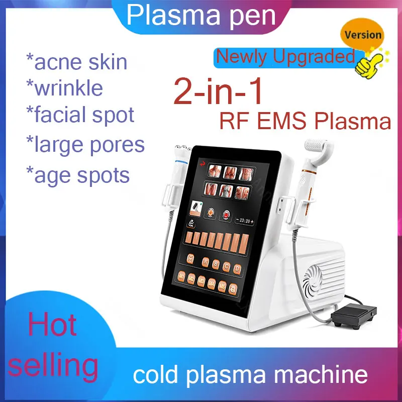 2-in-1 RF EMS plasma improves acne skin removes wrinkles facial spots tattoos melanin precipitation plasma machine