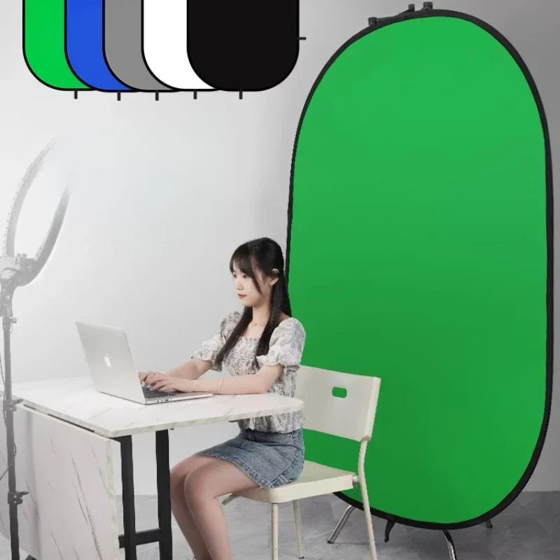 Take pictures, black and white walls, double-sided live stream 3D three-dimensional solid color professional video portrait