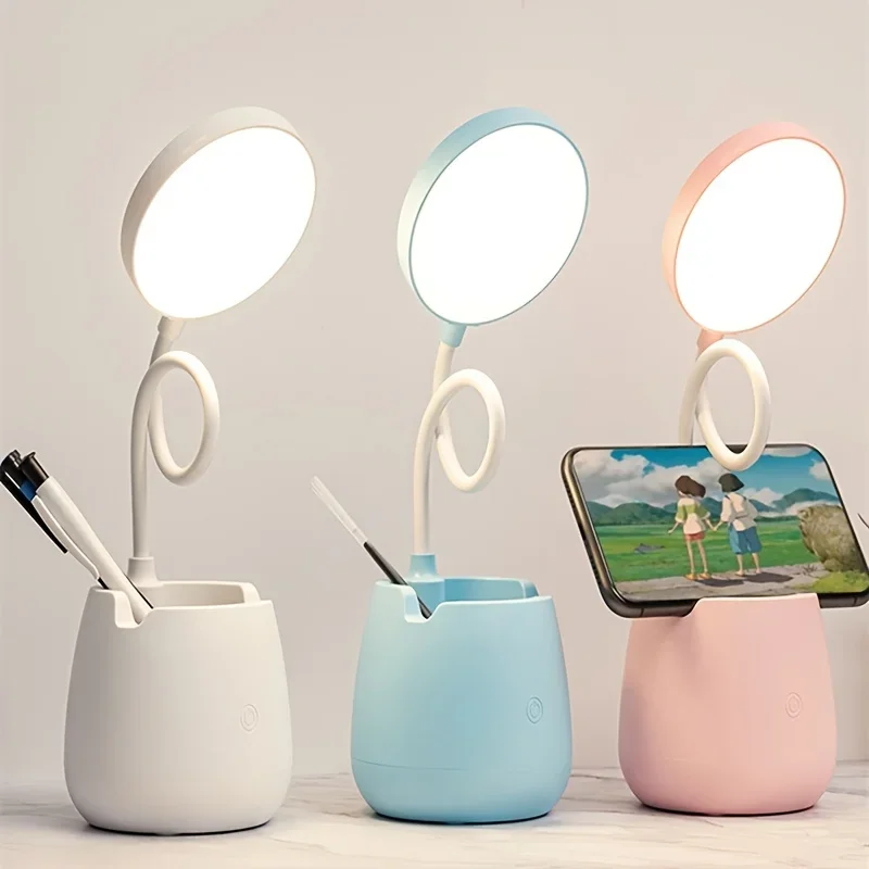 LED desk lamp rechargeable with penlight portable eye protection night light usb bedside lamp study dormitory reading light
