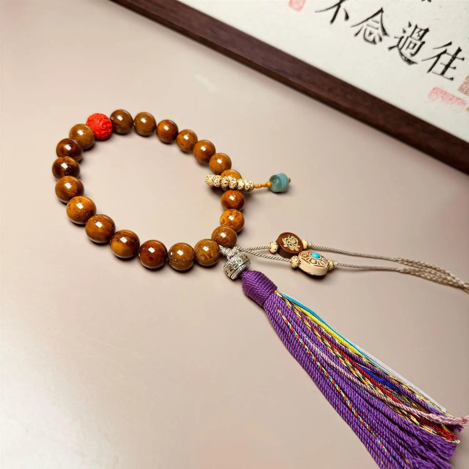 Purple Golden Mouse Bracelet Light Beads Bodhi Cat Bodhi Hand Rosary Beads Male Buddha Beads Wen Play Plate Play Bracelet