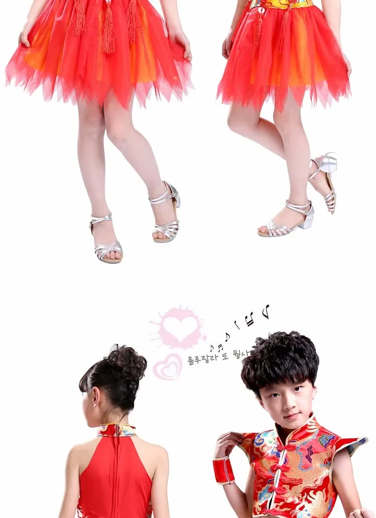 Novas crianças crianças lantejoulas pena franja palco desempenho competição traje de dança de salão vestido de dança latina para meninas