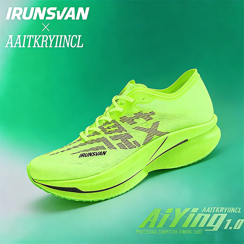 

IRUNSVAN Full palm carbon plate running shoes lightweight elastic cushioning shock absorbing marathon training shoes