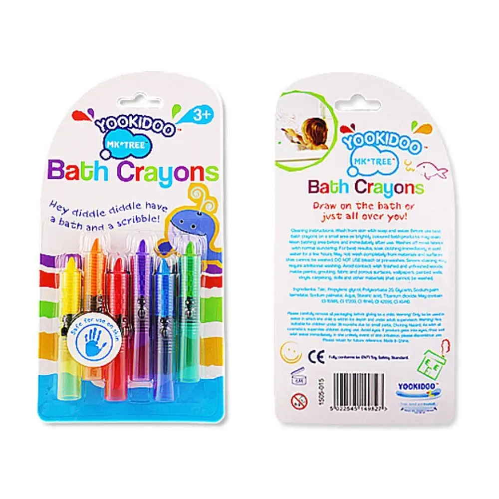 Crayon imbibé pour enfants, document alimentaire sans tasse, pinceau d'avertissement, peut être essuyé, jouets de bain pour enfants, 1/2 pièces