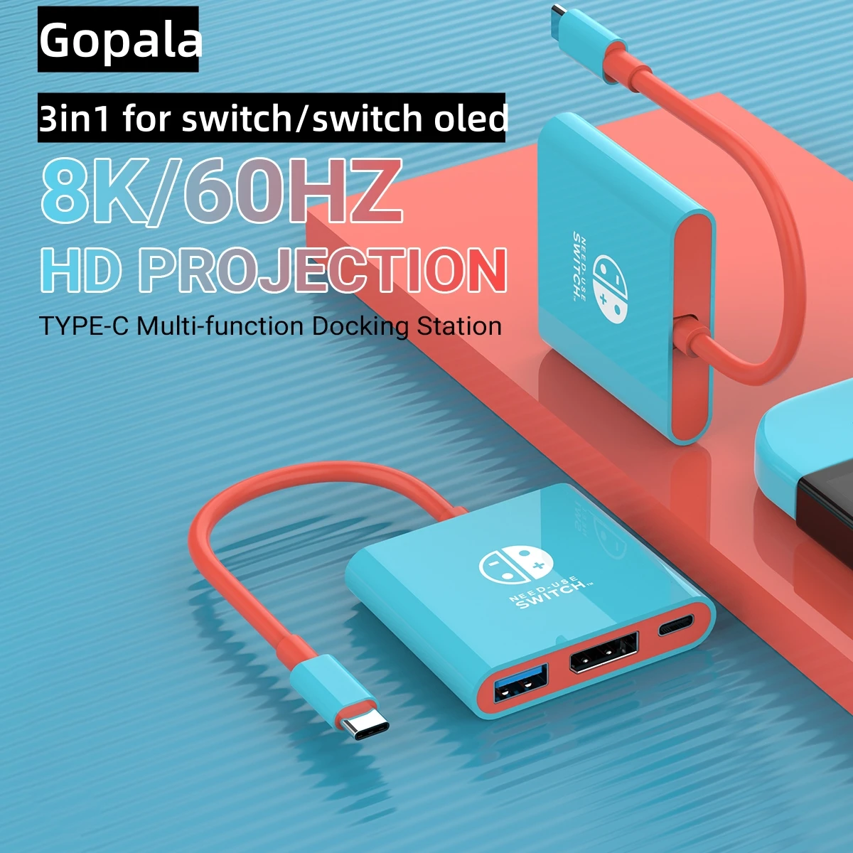 Gopala taşınabilir DisplayPort anahtarı Dock değiştirme Nintendo anahtarı Dock,DP TV adaptörü, anahtarı seyahat Dock,OLED