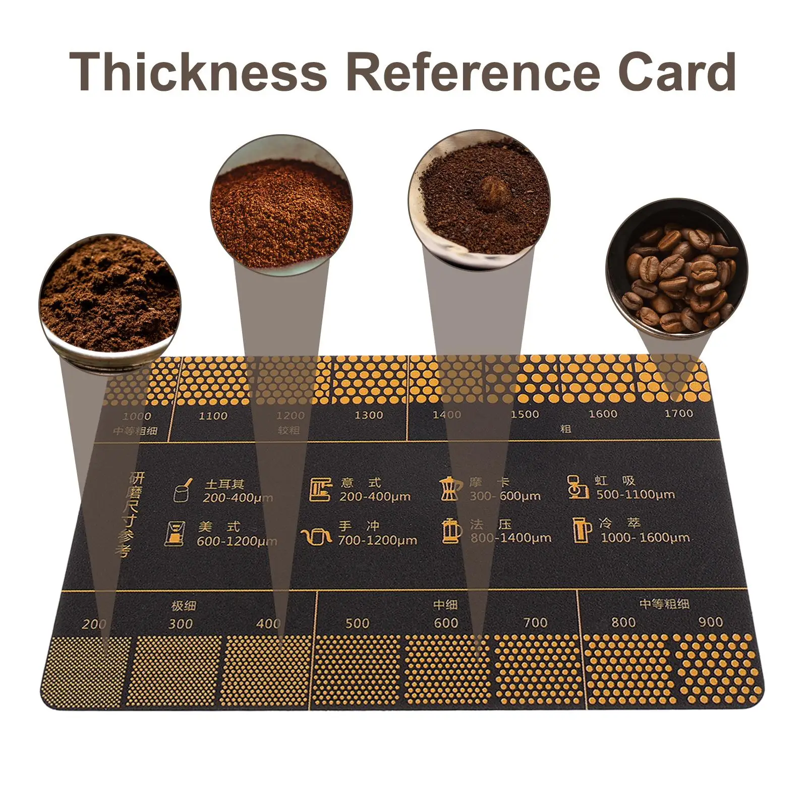 Coffee Grind Size Guide For Espresso Coffee Grind Measurement Ruler For Press Drip Coffee Plastic Coffee Grind Size Reference Ca