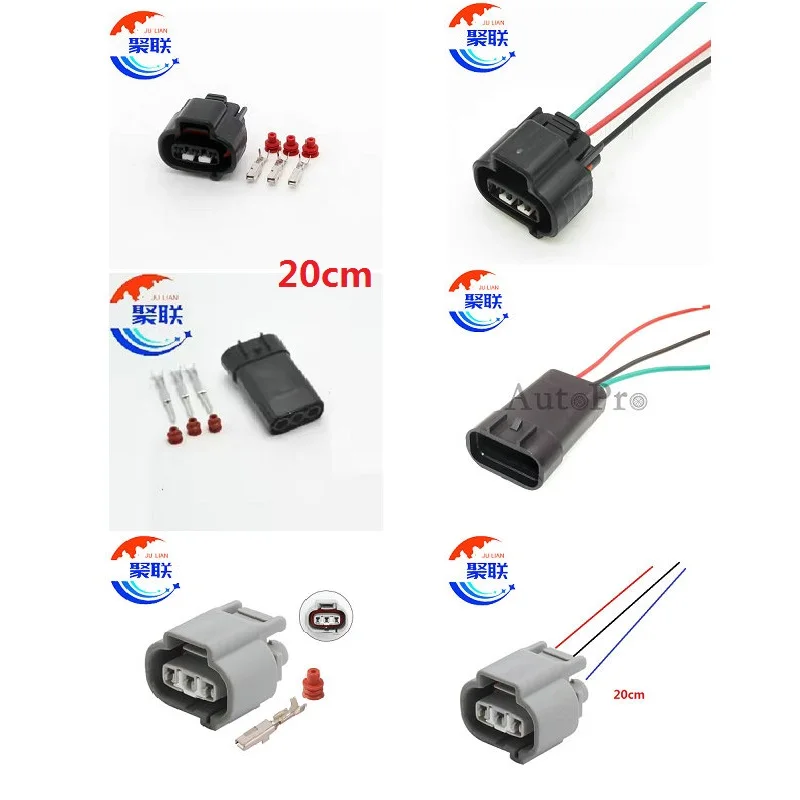 Auto 3pin plug 6248-5316 6248-5317 wiring harness connector 90980-11143 9098011143 with pins and seal wire 20cm