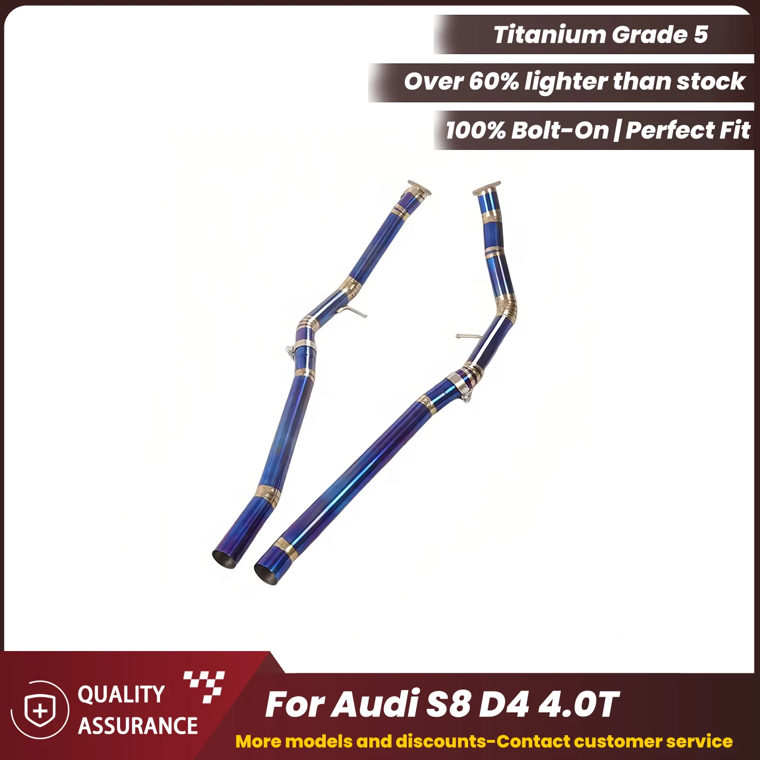 

ECCF Sports TItanium Resonant tube For Audi S8 D4 4.0T Aggressive Exhaust Sound High Flow Performance Upgrade