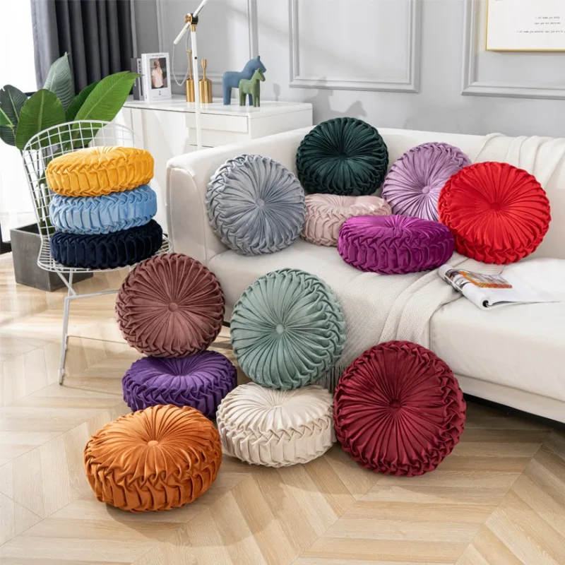 Nordic Handmade Pumpkin Cushion Soft Plush Lumbar Pillow for Sofa Bed Office Decor