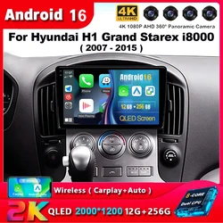 Android 15 For Hyundai H1 Grand Starex i8000 TQ 2007-2015 5G Car Radio CarPlay Multimedia Player Autoradio Navigation GPS 360